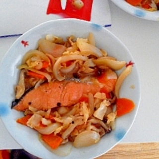 鮭と野菜の味噌焼き